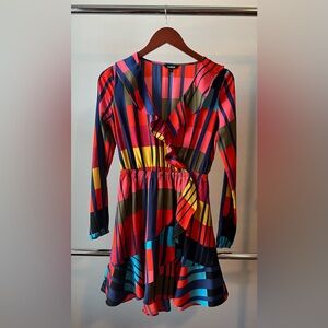 Express Red and Blue Striped Dress